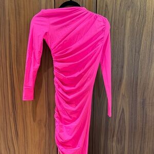 Balenciaga Vibrant Pink One Shoulder Dress